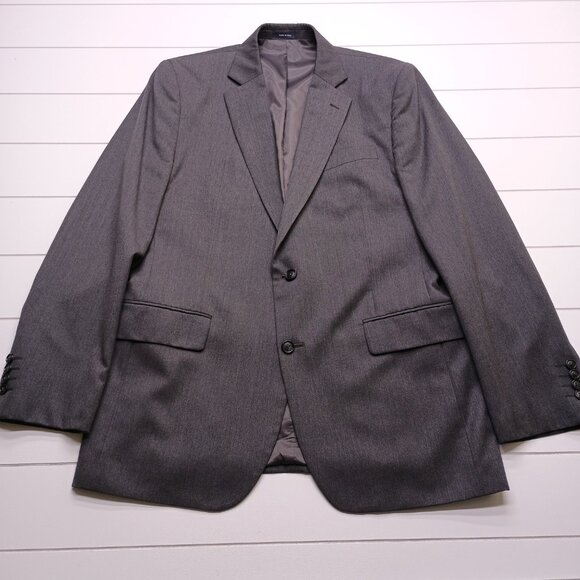 Stafford Gray Wool Blend Blazer 42L Classic Fit Travel Suit Jacket Timeless - Picture 2 of 12